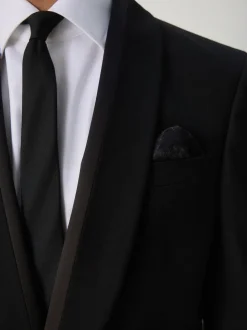 Zwart - Tailored Fit Tuxedo Suit Jacket