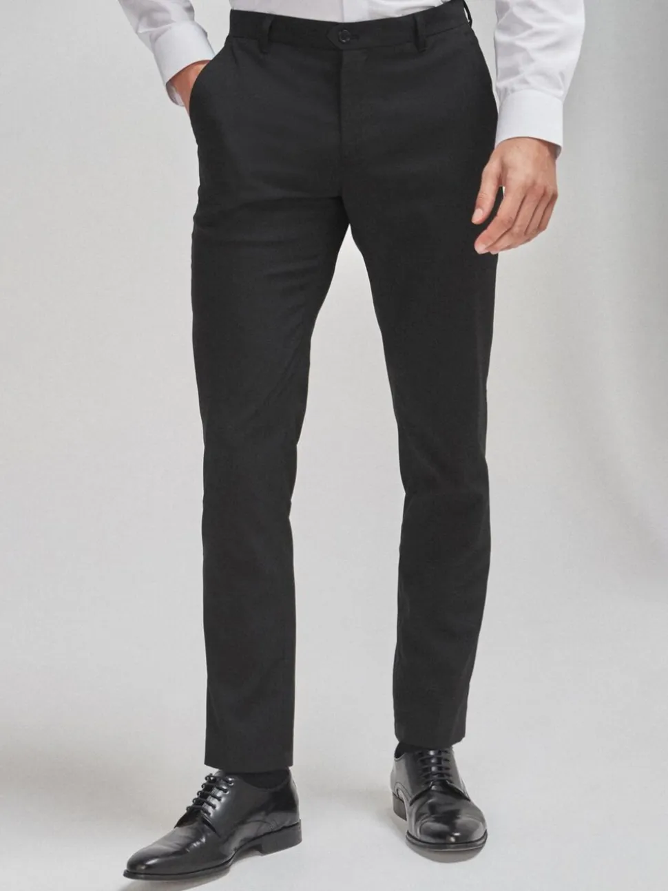 Zwart - Taps toelopende slim-fit - Chique stretchy broek