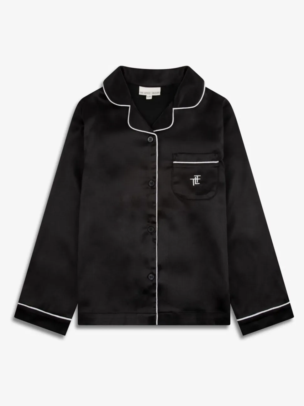 Zwart - The Little Tailor Satijnen Kinder Kerstmis Pyjama's met Knoopsluiting