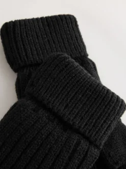 Zwart - Thinsulate® vingerloze handschoenen