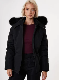 Zwart - Threadbare - Gewatteerde ski-jas met riem