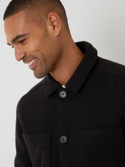 Zwart - Threadbare - Gewatteerd shacket met knopen van imitatie wol