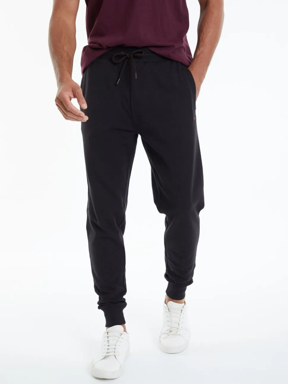 Zwart - Threadbare - Katoenen Blend joggingbroek