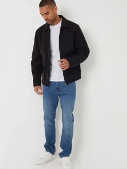 Zwart - Threadbare Brushed Collared Lightweight Utility Jacket