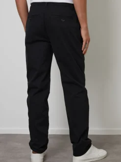 Zwart - Threadbare Chino met rechte pijpen en stretchy tailleband