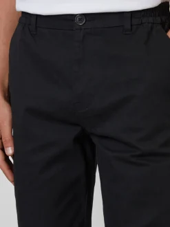 Zwart - Threadbare Chino met rechte pijpen en stretchy tailleband