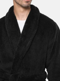 Zwart - Threadbare Cosy Borg Dressing Gown