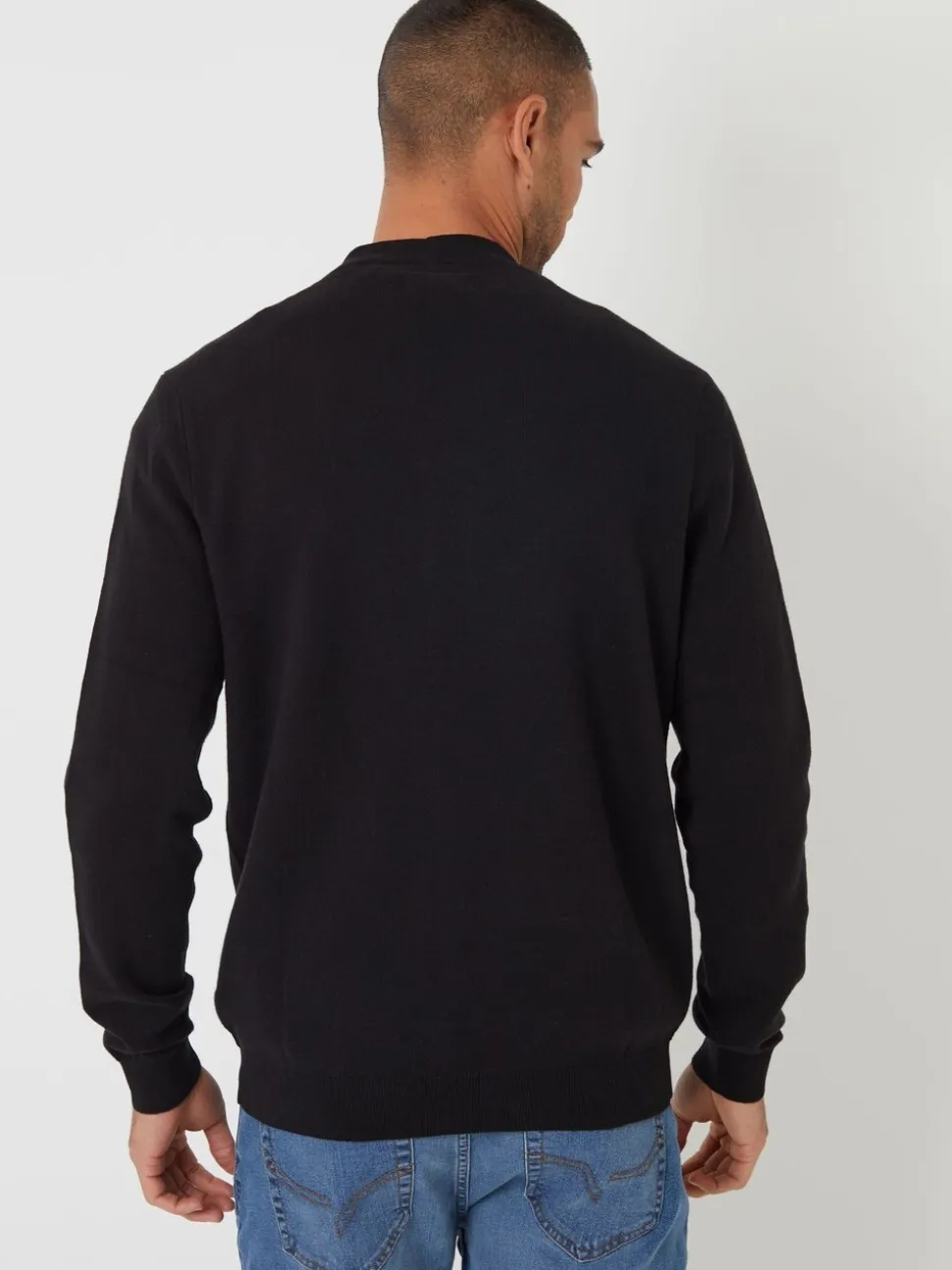 Zwart - Threadbare gebreid vest van een katoenmix
