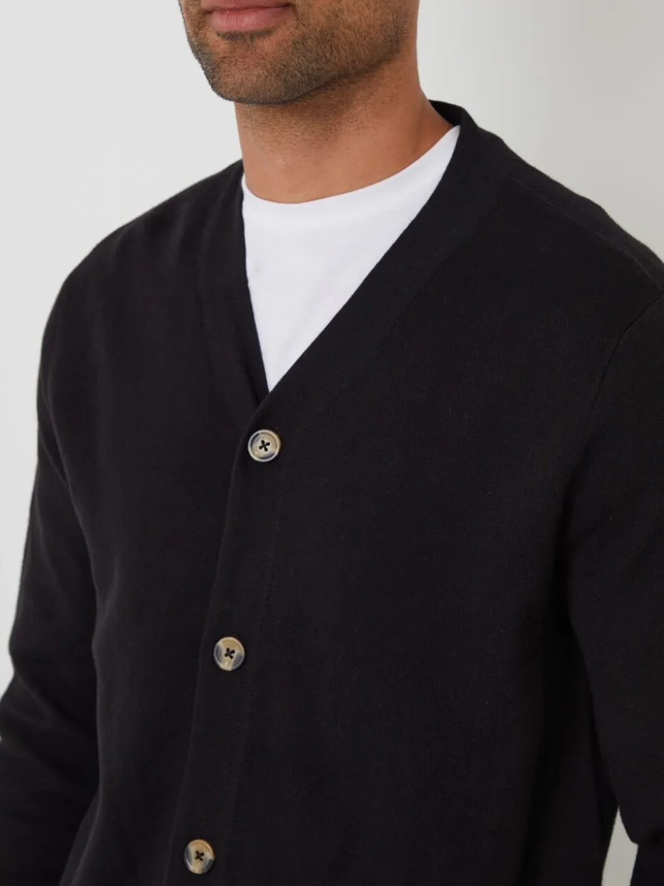 Zwart - Threadbare gebreid vest van een katoenmix