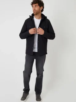 Zwart - Threadbare Quilted Shacket with Borg Lined Hood