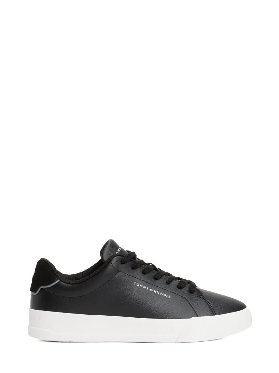 Zwart - Tommy Hilfiger Court Essential Leather Trainers