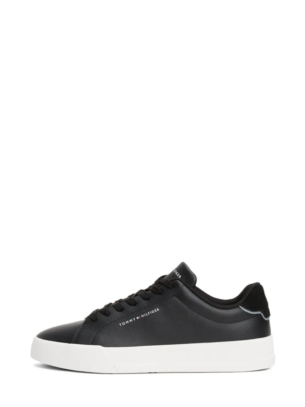 Zwart - Tommy Hilfiger Court Essential Leather Trainers