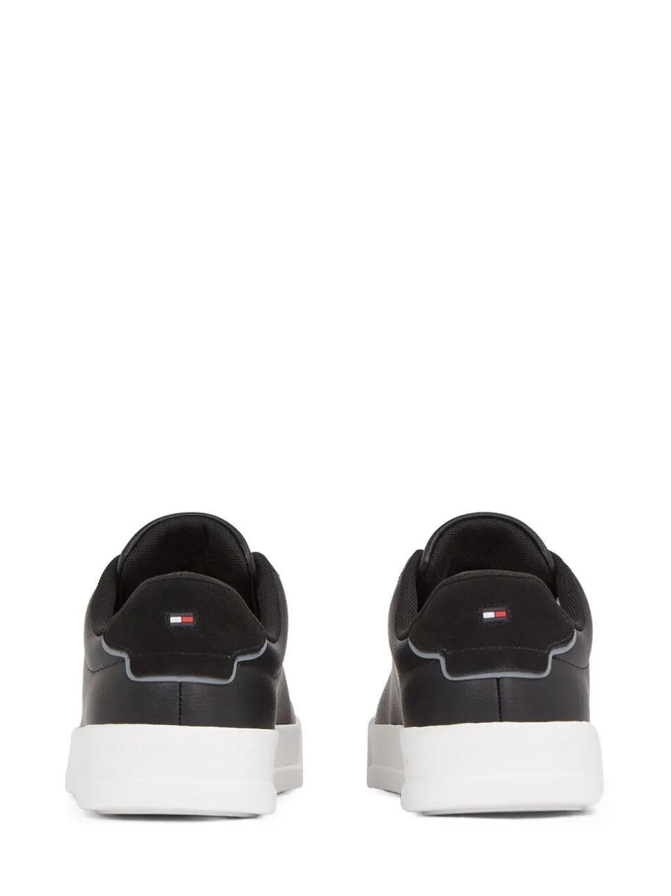 Zwart - Tommy Hilfiger Court Essential Leather Trainers