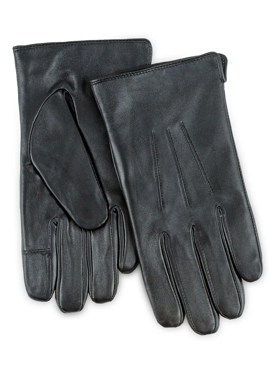 Zwart - Totes Heren 3 Punt Leren Waterafstotende Smartouch Handschoenen
