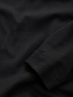 Zwart - T-shirt met lange mouwen en ronde hals