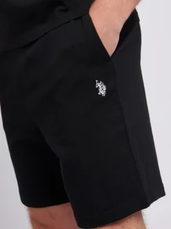 Zwart - U.S. Polo Assn Mens Double Horsemen Sweat 100% Cotton Shorts