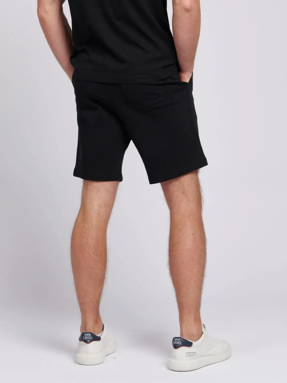 Zwart - U.S. Polo Assn Mens Double Horsemen Sweat 100% Cotton Shorts