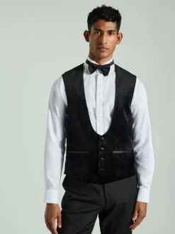 Zwart - Velvet Waistcoat