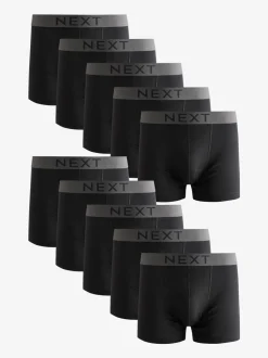 Zwart - Verpakking van 10 - 100% katoenen boxershorts