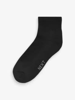 Zwart - Verpakking van 5 - Halfhoge sneakersokken met demping