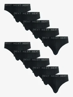 Zwart - Verpakking van 10 - Katoenrijke slips