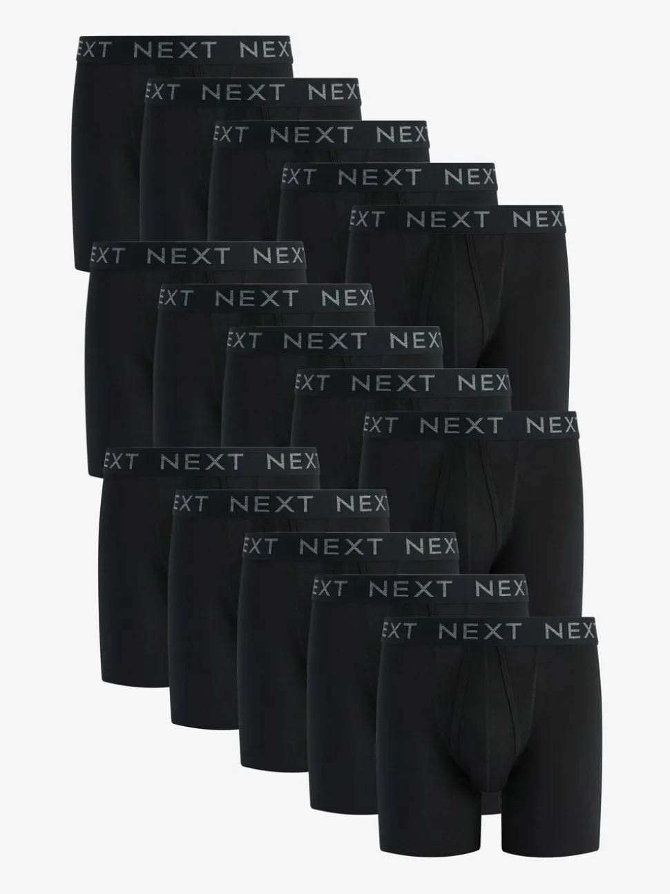 Zwart - Verpakking van 15 - Sportboxershorts met A-voorkant en langere pijpen