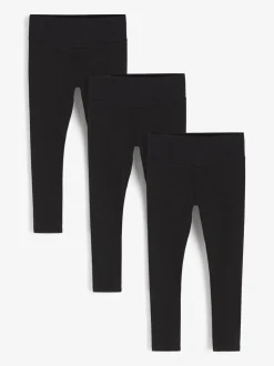 Zwart - Verpakking van 3 leggings (3-16 jr)