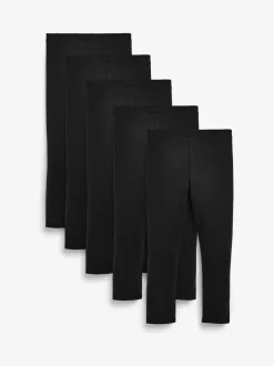 Zwart - Verpakking van 5 leggings (3-16 jr)