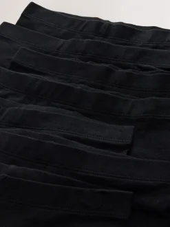 Zwart - Verpakking van 7 stretchy fietsshorts met hoog katoengehalte (3-16jr)