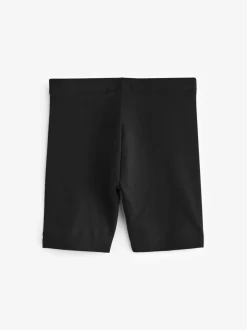 Zwart - Verpakking van 2 stretchy fietsshorts met hoog katoengehalte (3-16jr)