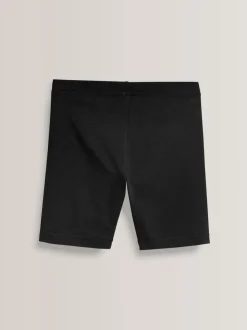 Zwart - Verpakking van 2 stretchy fietsshorts met hoog katoengehalte (3-16jr)