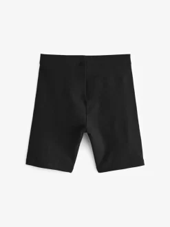 Zwart - Verpakking van 5 stretchy fietsshorts met hoog katoengehalte (3-16jr)