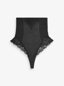 Zwart - Vormende slip met stevige buikcorrectie