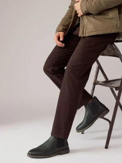 Zwart - Wasachtige leren Chelsea Boots