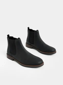 Zwart - Wasachtige leren Chelsea Boots