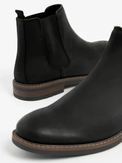 Zwart - Wasachtige leren Chelsea Boots