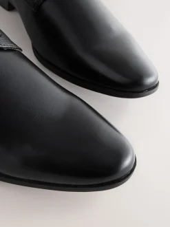 Zwart - Wijde pasvorm - Derbyschoenen met veter