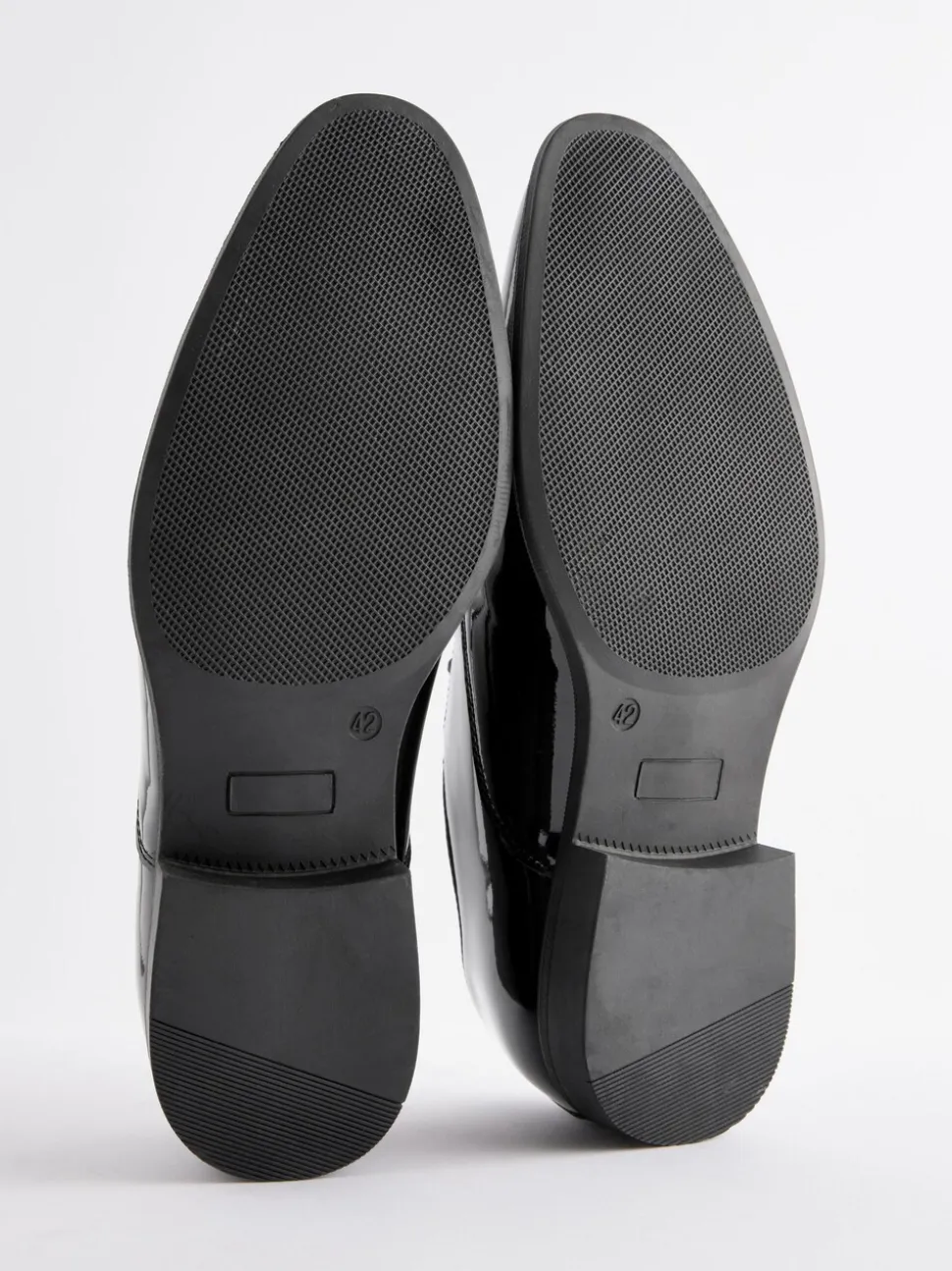 Zwart - Wijde pasvorm - Lakleren Oxford-schoenen met neusstuk
