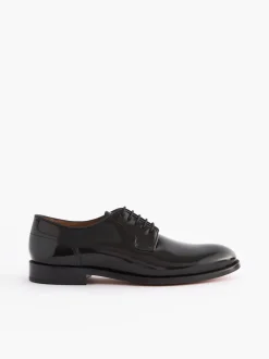 Zwart - Wijde pasvorm - Signature - Derby-schoenen met leren zool