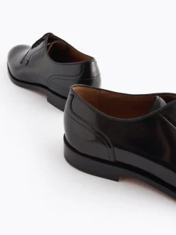 Zwart - Wijde pasvorm - Signature - Derby-schoenen met leren zool