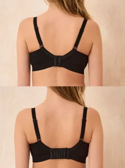 Zwart & wit - Seraphine Bamboo Soft Seamless Maternity & Nursing Bra 2 Pack