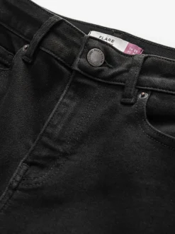 Zwart - Zandloper superzachte jeans met uitlopende pijpen