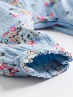Zwart bloemenprint - Cath Kidston Baby Woven 100% Cotton Dungarees & Long Sleeve Blouse Set
