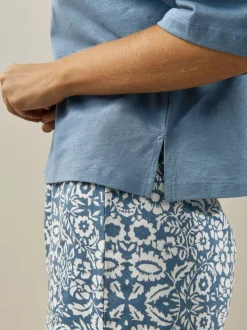 Zwart bloemenprint - Korte katoenen pyjama