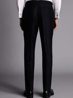 Zwart chroom - Charles Tyrwhitt slim-fit broek van dinerkostuum