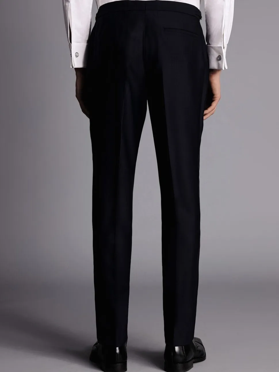 Zwart chroom - Charles Tyrwhitt slim-fit broek van dinerkostuum