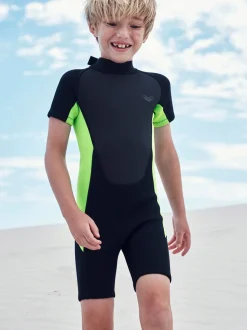 Zwart en groen met korte mouw - Wetsuit (1 - 16 jr)