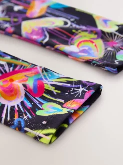 Zwart graffiti hartjes - Legging (3-16 jr)
