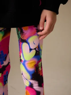Zwart graffiti hartjes - Sweatshirt and Leggings Set (3-16yrs)