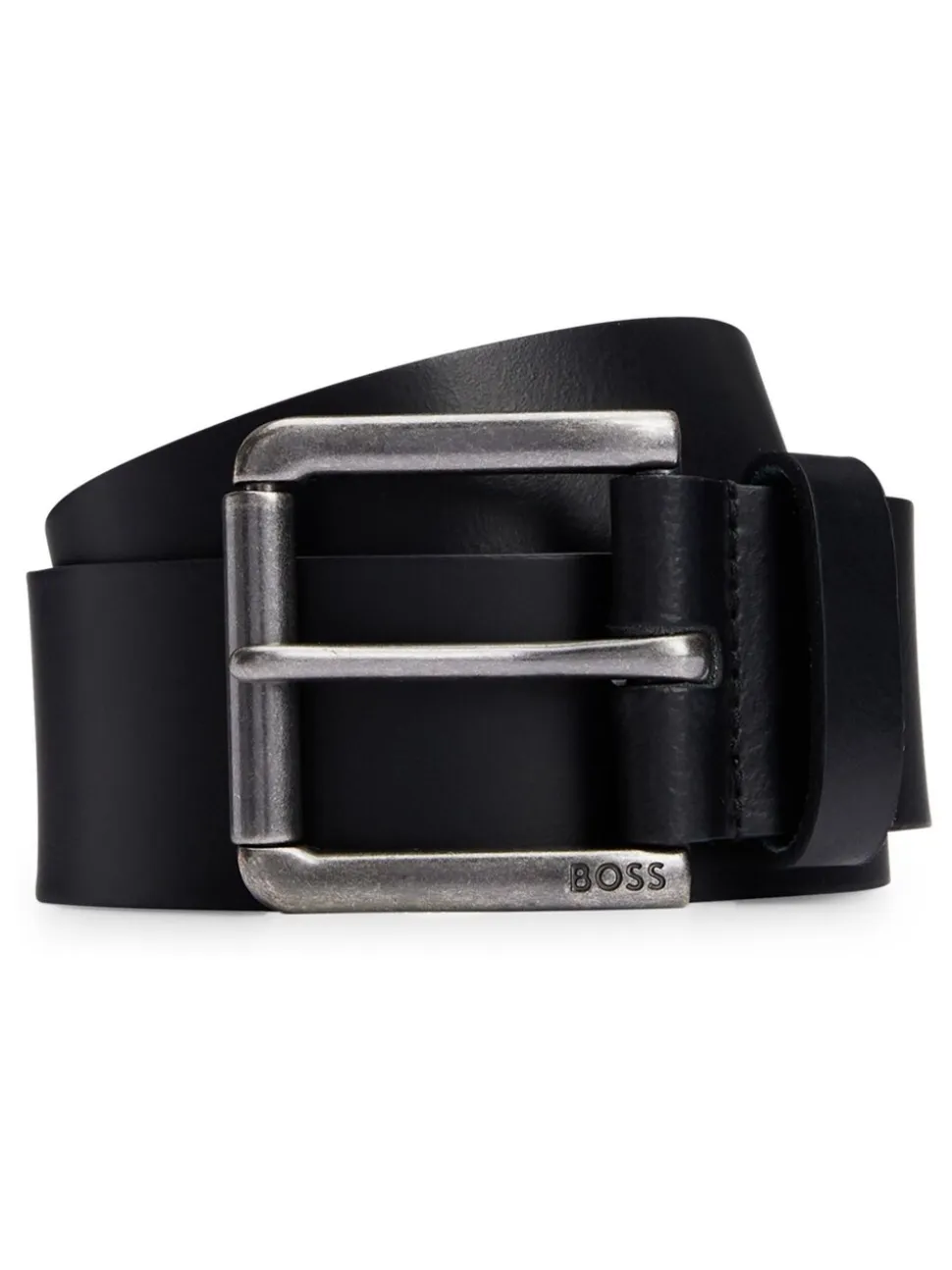 Zwart grijs - BOSS Joris Leren Riem